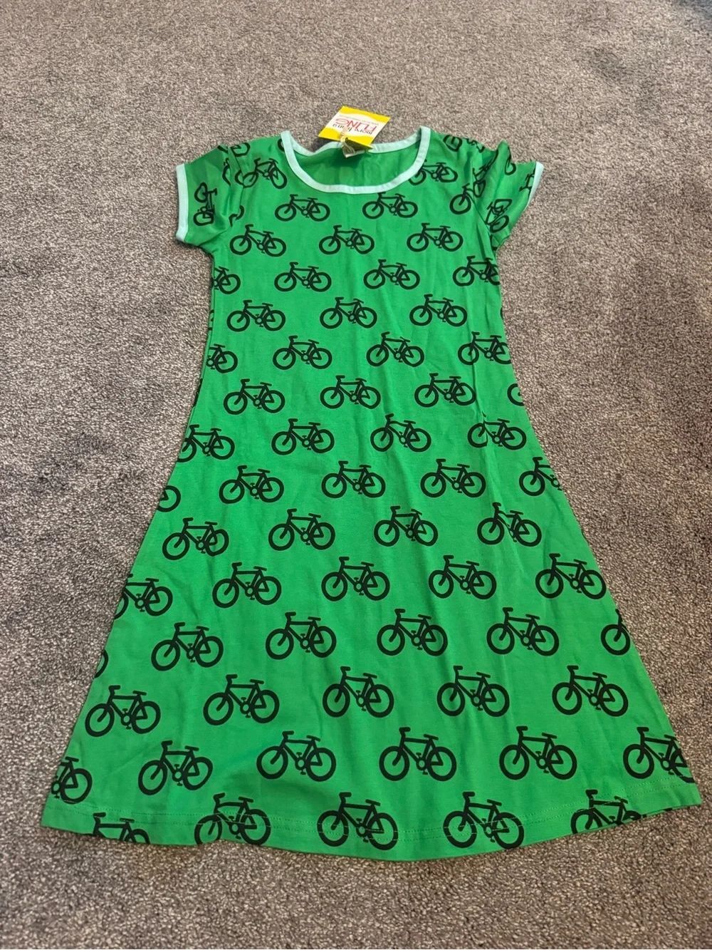DUNS More Than A Fling Green Bicycle Dress Sz 122-128cm